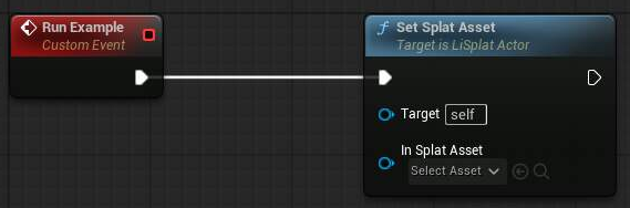 Set Splat Asset Blueprint example