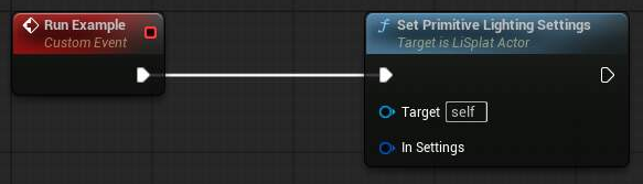 Set Primitive Lighting Settings Blueprint example